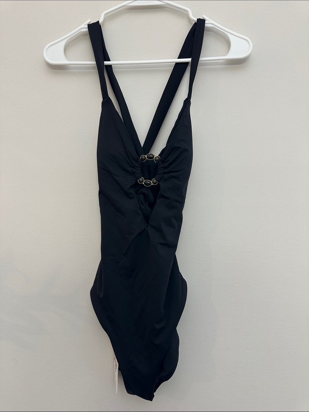 BECCA Black One-Piece Swimsuit with Front Ring Detail